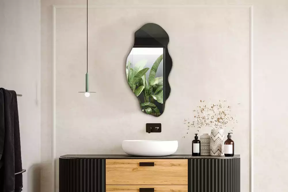 Miroir forme irrégulière décoration murale originale