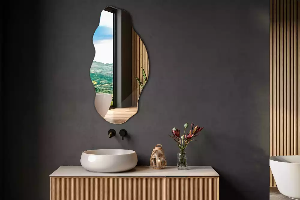 Miroir forme irrégulière décoration murale originale