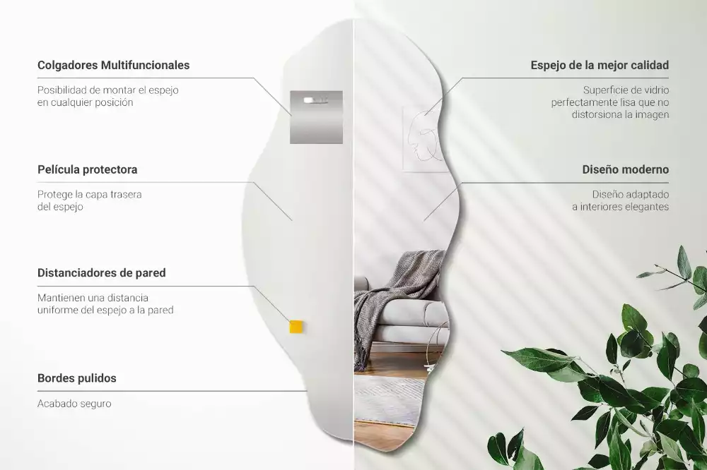 Miroir forme irrégulière décoration murale originale