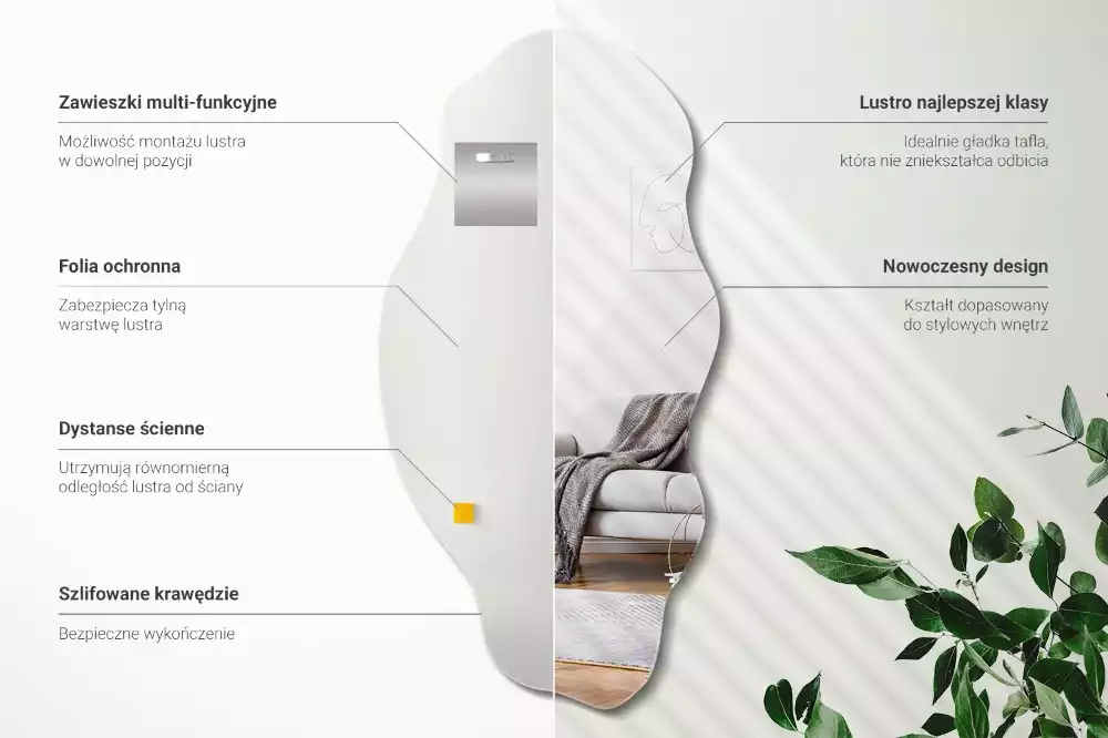 Miroir forme irrégulière décoration murale originale