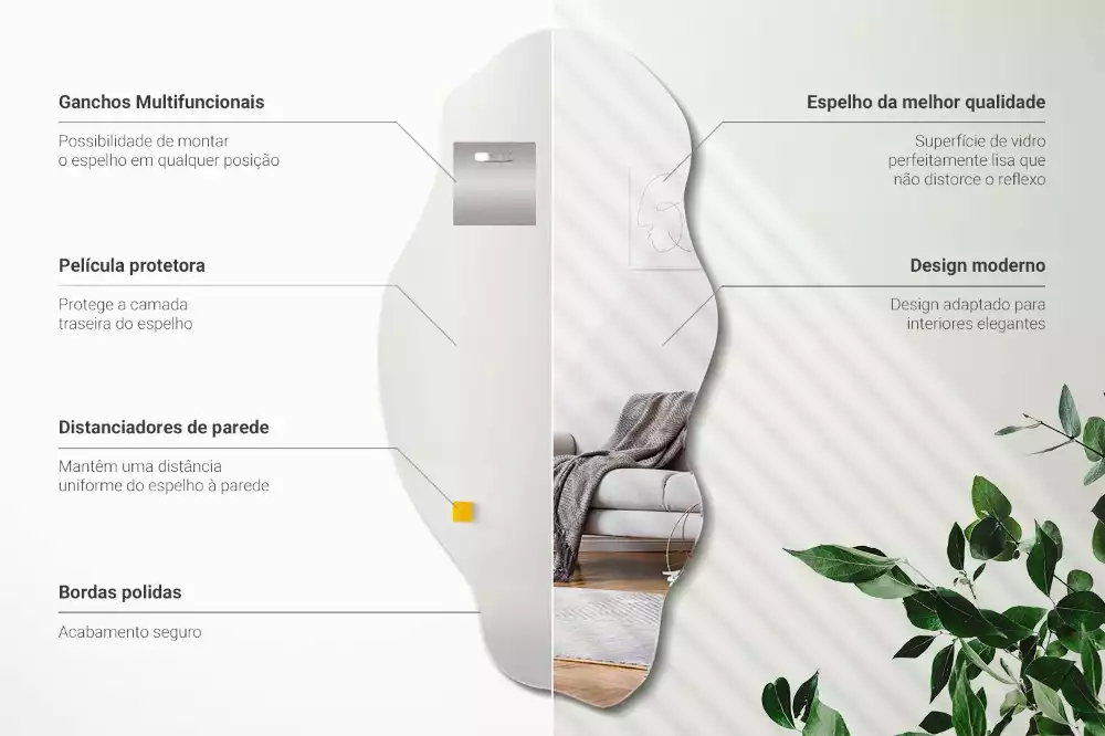 Miroir forme irrégulière décoration murale originale