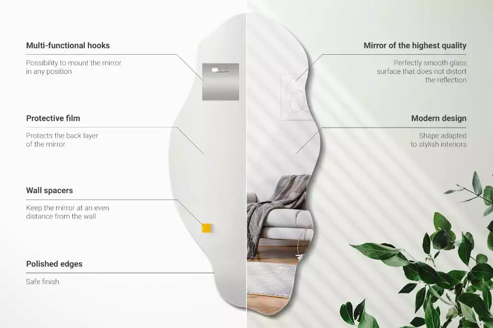 Miroir forme irrégulière décoration murale originale