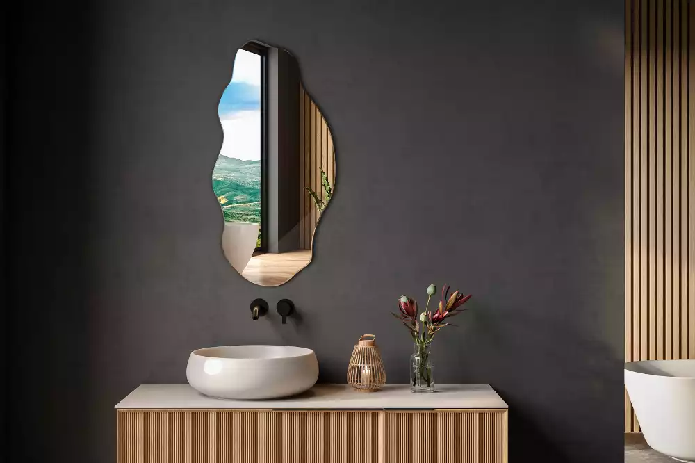 Miroir forme irrégulière décoration murale originale
