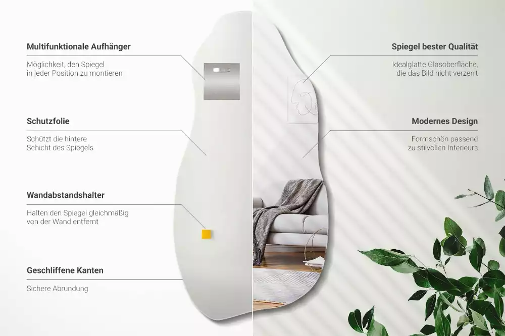 Miroir organique tache suspendue