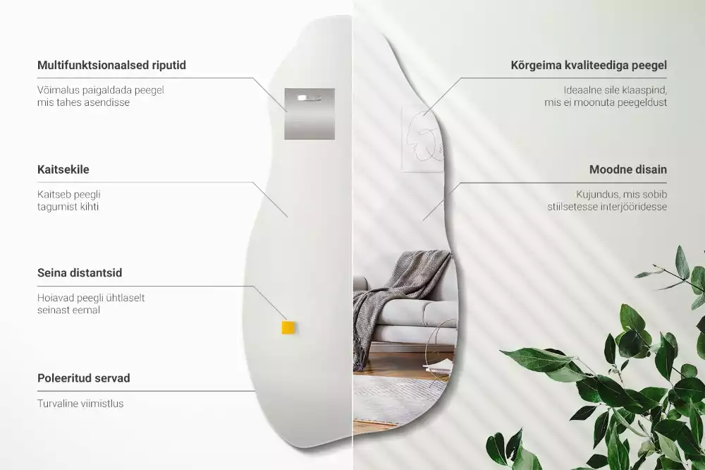Miroir organique tache suspendue