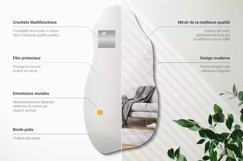 Miroir organique tache suspendue