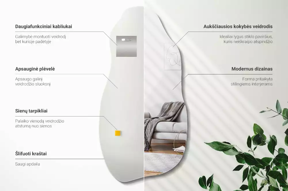 Miroir organique tache suspendue