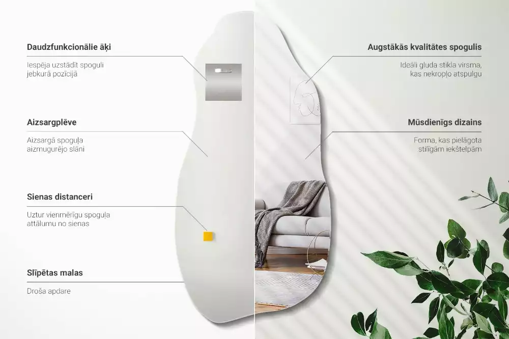 Miroir organique tache suspendue