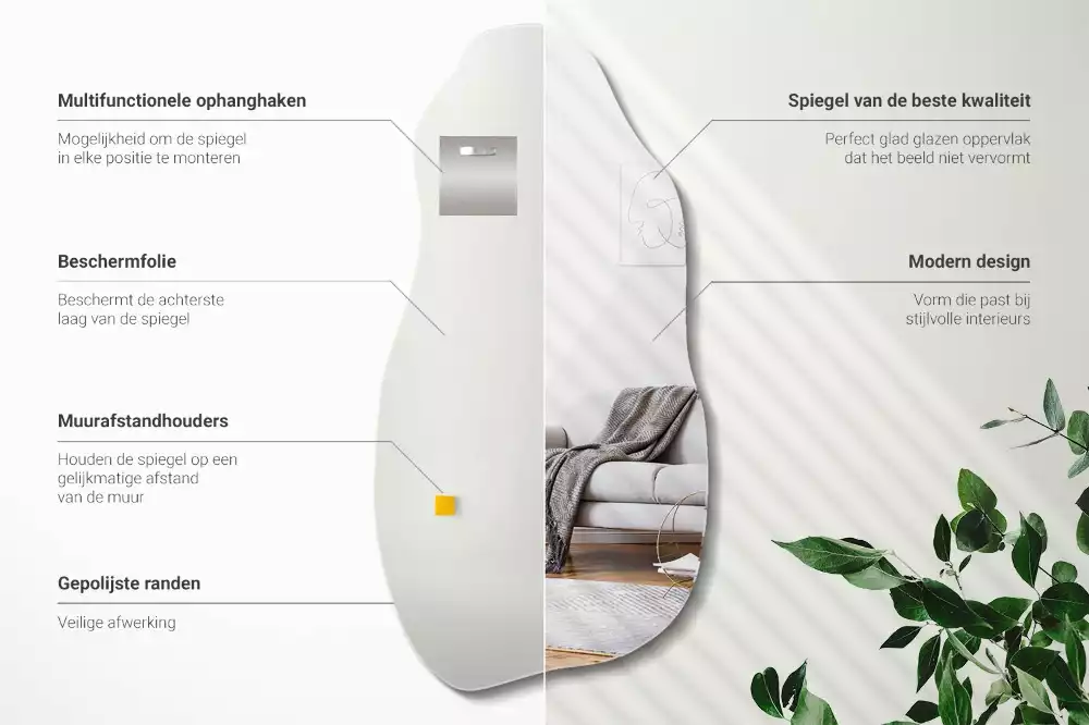 Miroir organique tache suspendue