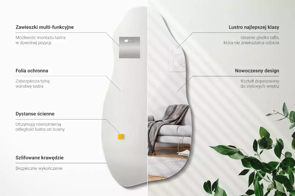 Miroir organique tache suspendue