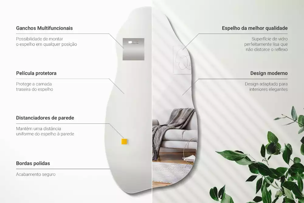 Miroir organique tache suspendue