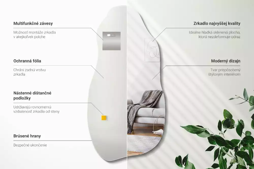 Miroir organique tache suspendue