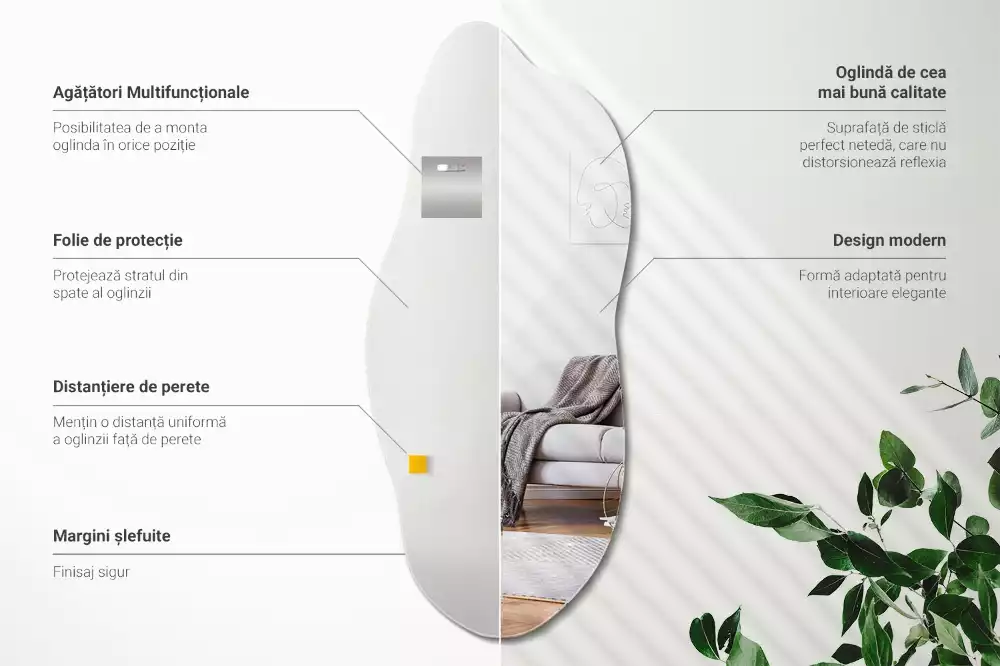 Miroir forme organique accessoire élégant