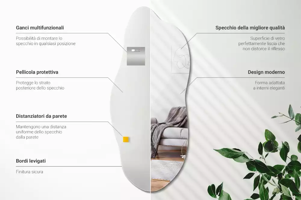 Miroir forme organique accessoire élégant