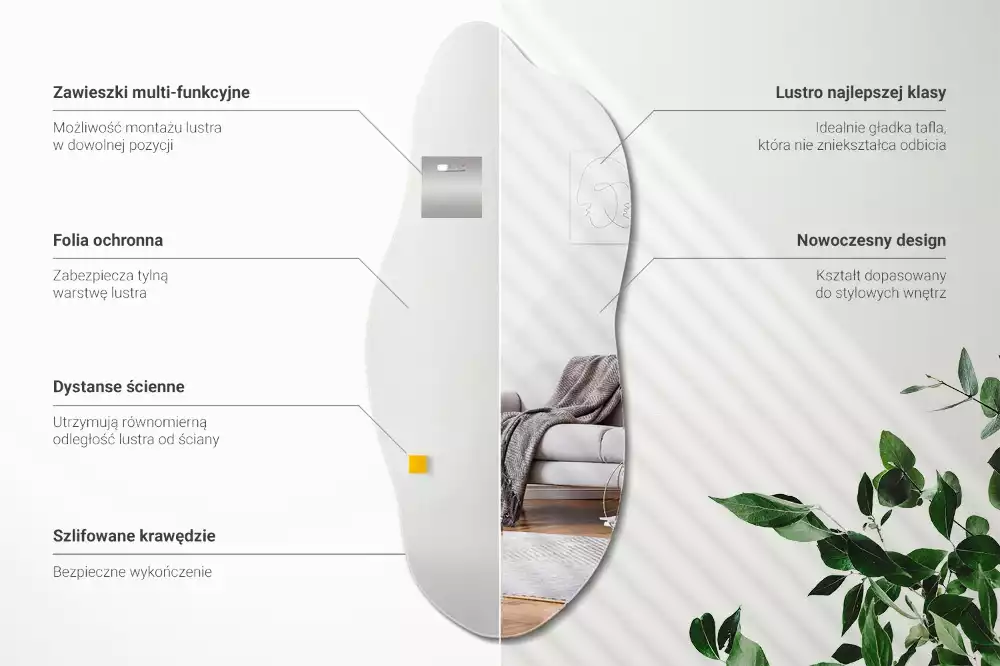 Miroir forme organique accessoire élégant