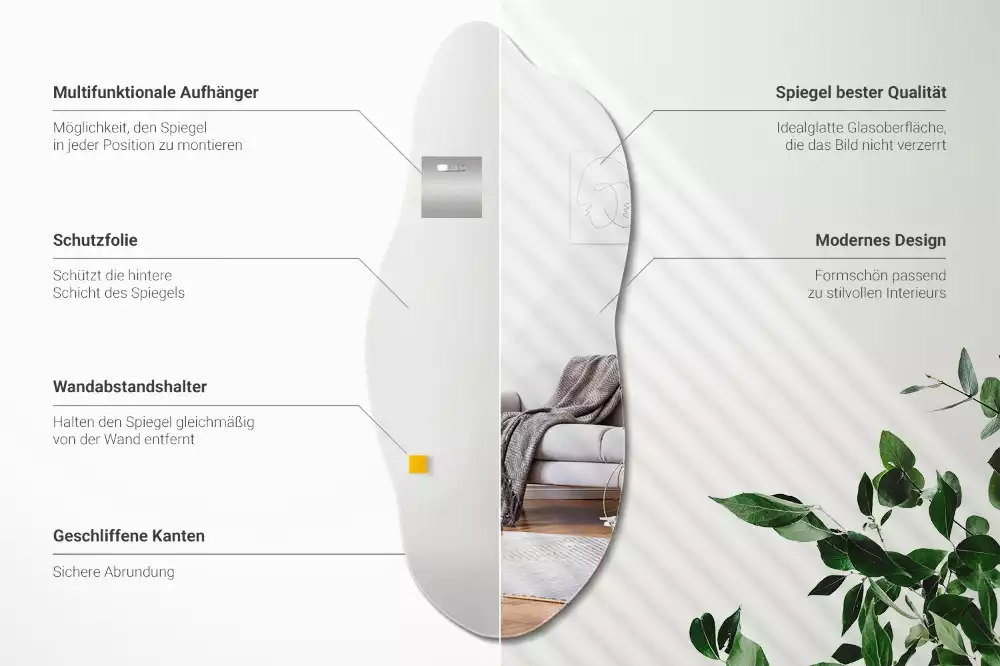 Miroir forme organique accessoire élégant