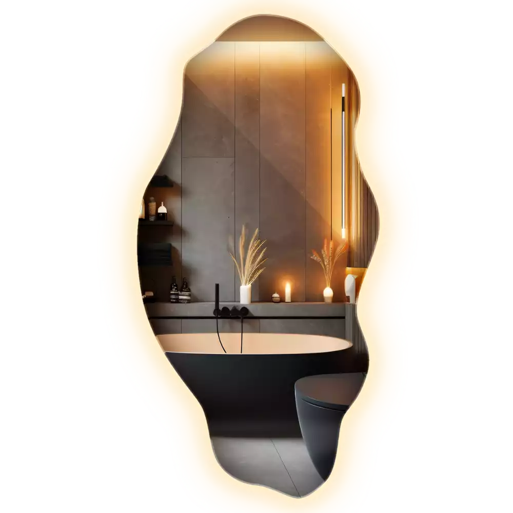 Miroir forme irrégulière spot lumineux LED