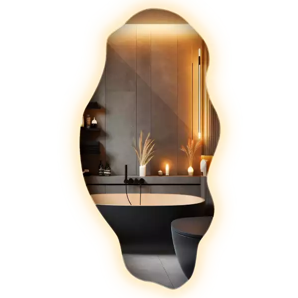 Miroir forme irrégulière spot lumineux LED