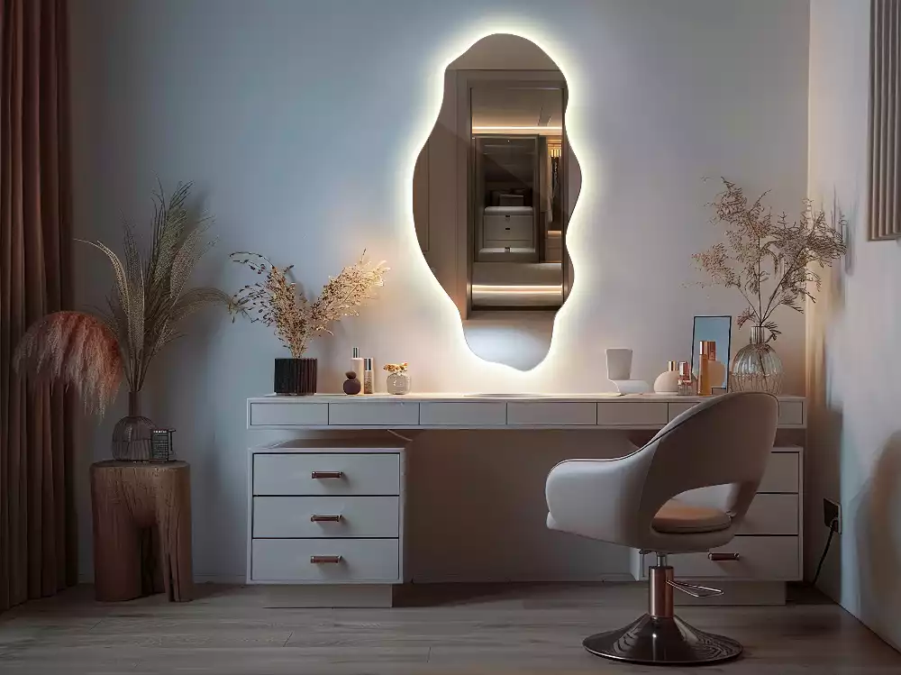 Miroir forme irrégulière spot lumineux LED