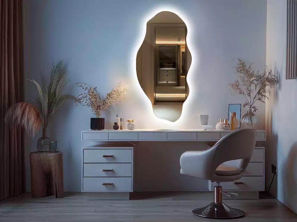 Miroir forme irrégulière spot lumineux LED