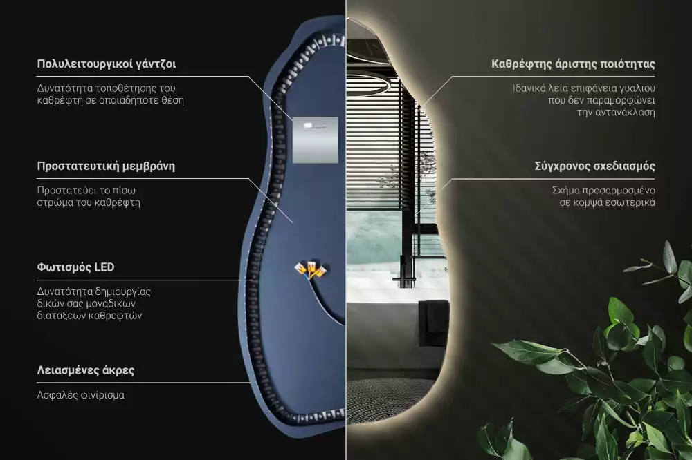 Miroir forme organique élégant