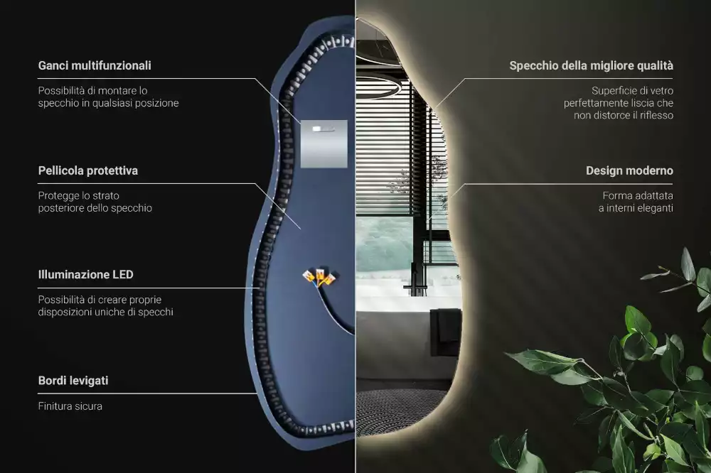 Miroir forme organique élégant