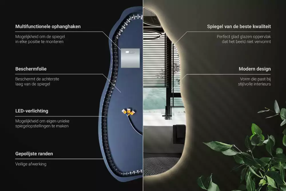 Miroir forme organique élégant