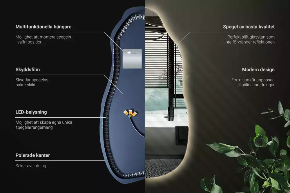 Miroir forme organique élégant