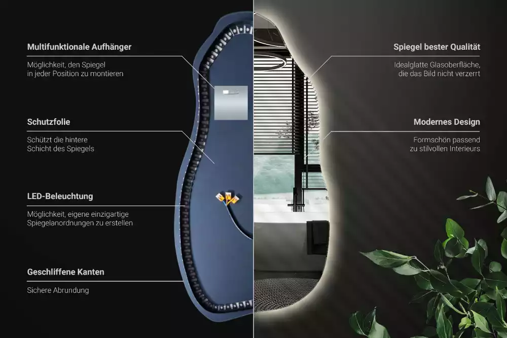Miroir forme organique élégant