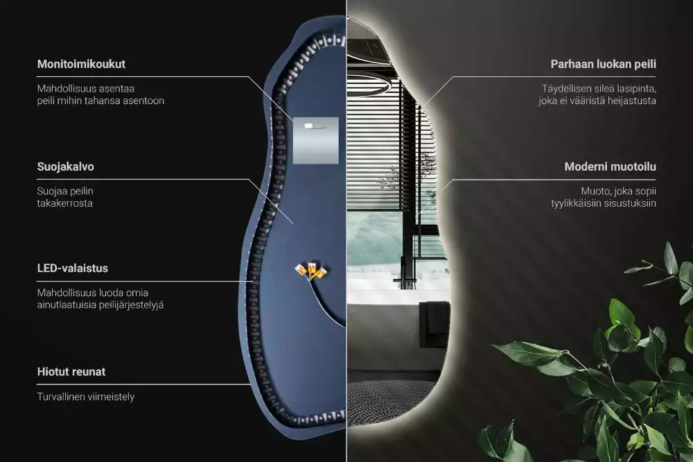 Miroir forme organique élégant
