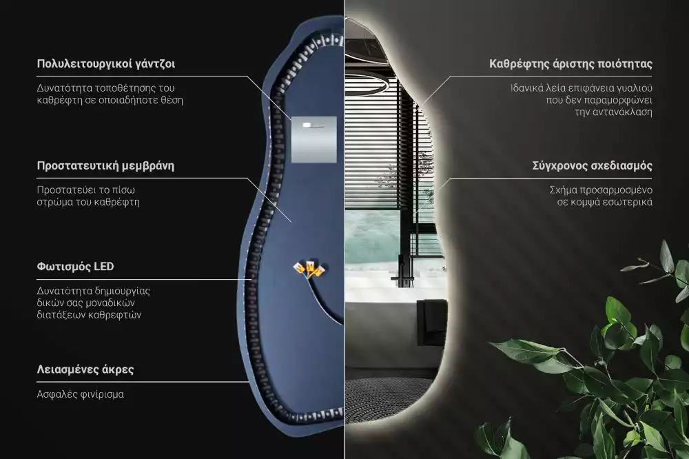 Miroir forme organique élégant