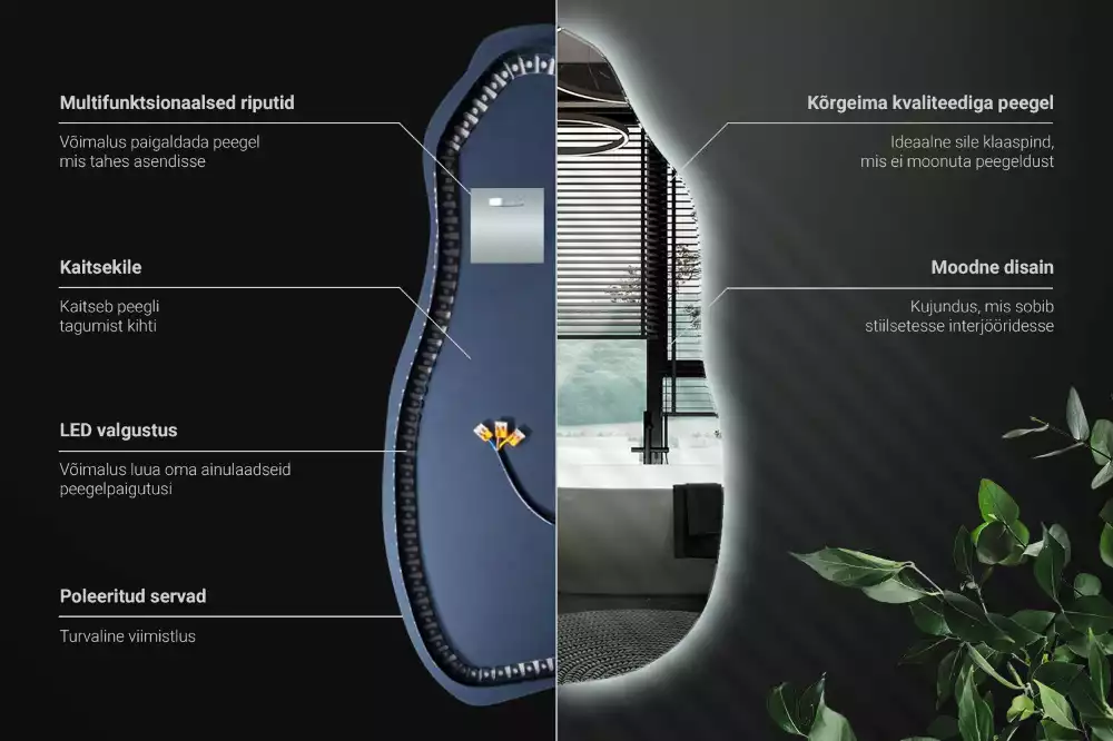 Miroir forme organique élégant