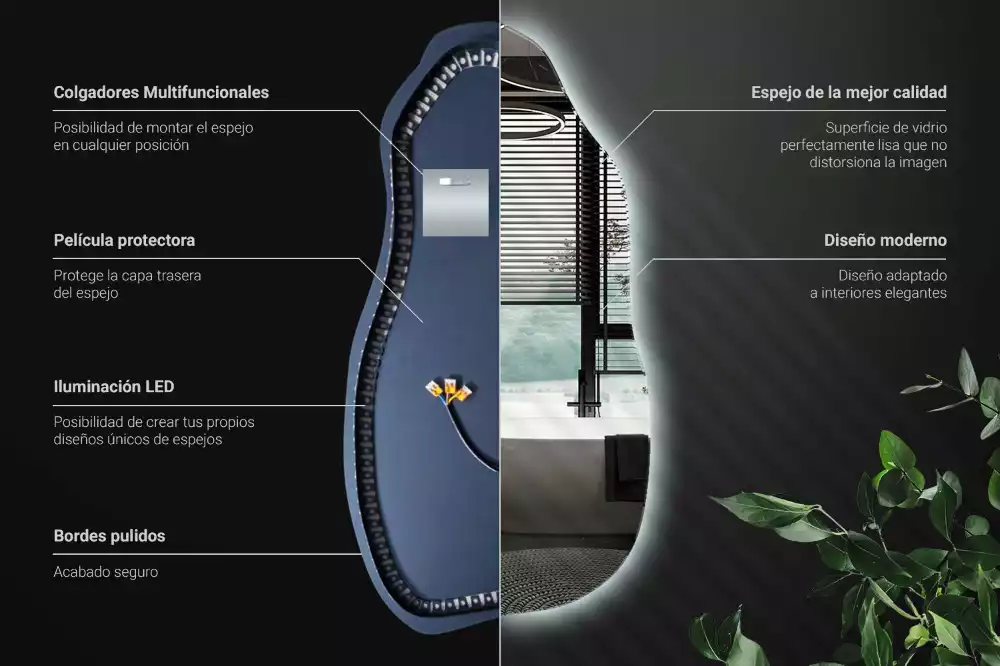 Miroir forme organique élégant