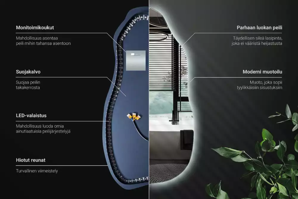 Miroir forme organique élégant