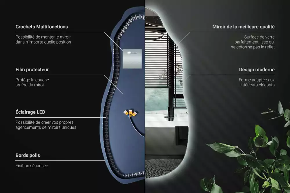 Miroir forme organique élégant