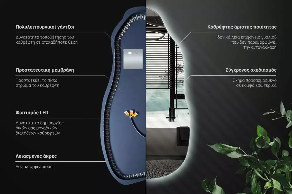 Miroir forme organique élégant