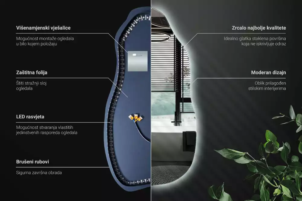 Miroir forme organique élégant
