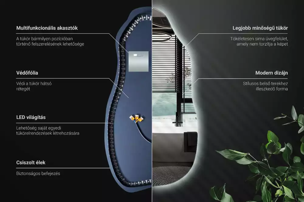 Miroir forme organique élégant