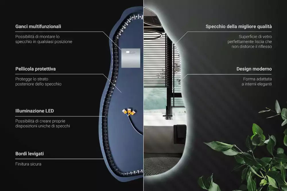 Miroir forme organique élégant