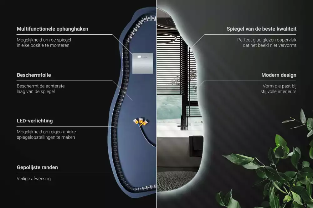 Miroir forme organique élégant