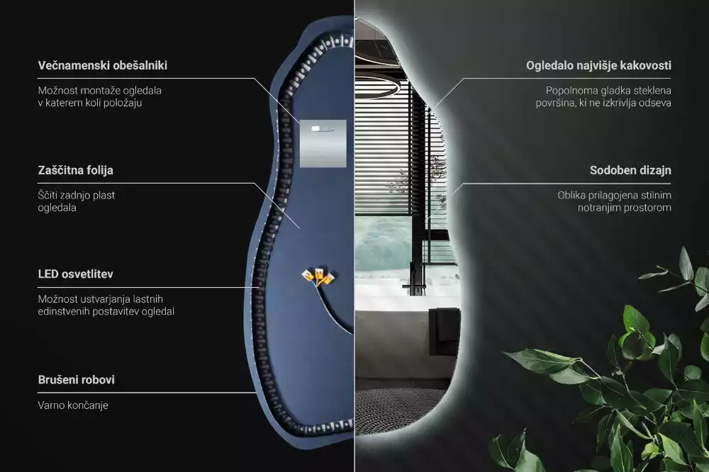 Miroir forme organique élégant