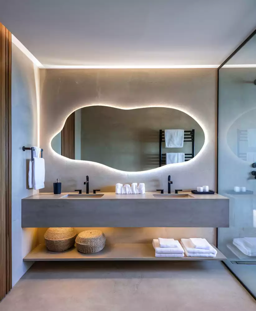 Miroir organique led élégant