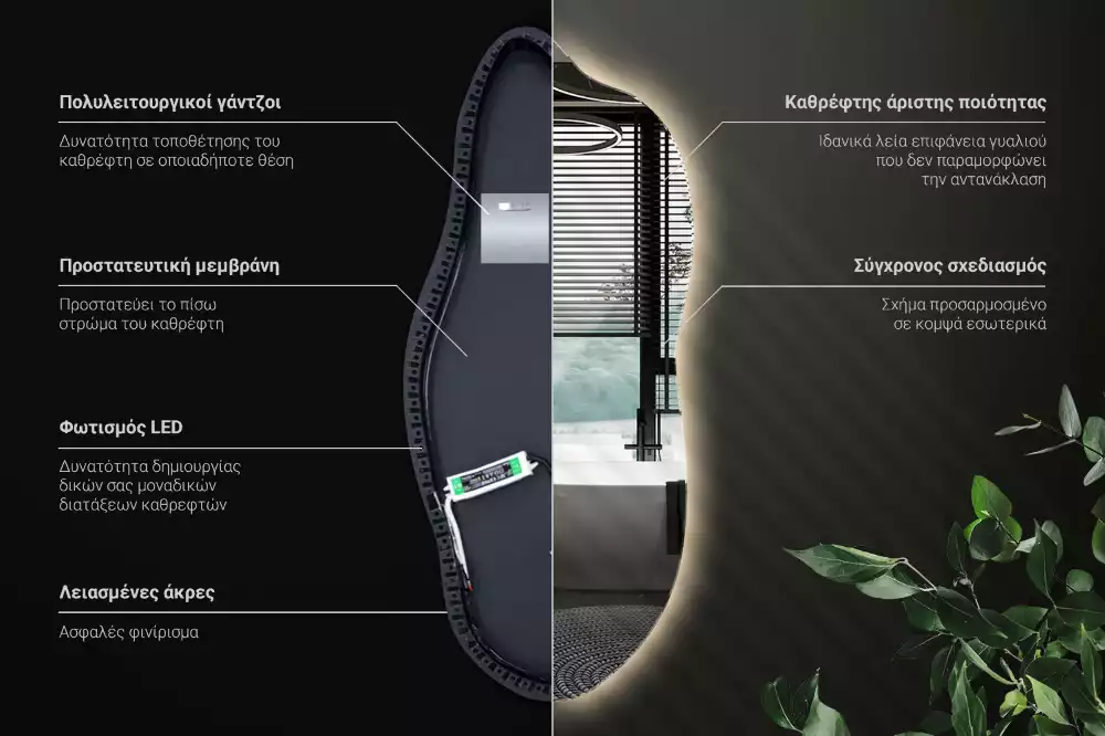 Miroir organique led élégant