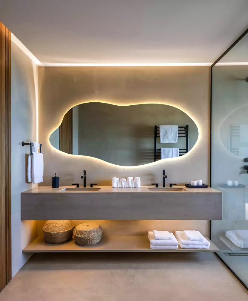 Miroir organique led élégant