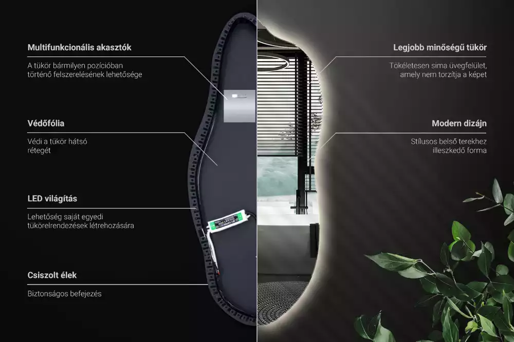 Miroir organique led élégant