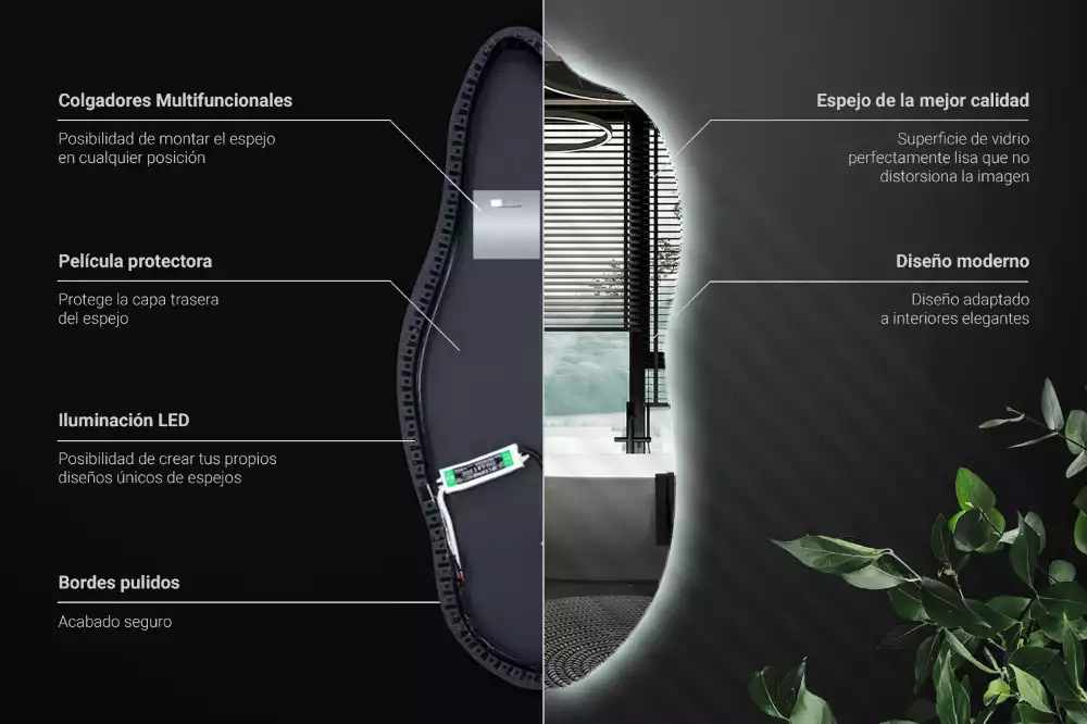 Miroir organique led élégant
