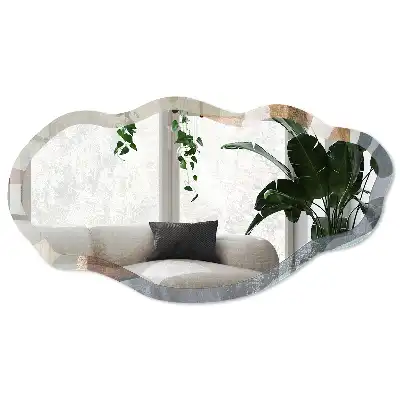 Miroir forme irrégulière imprimé Des formes subtiles dans des tons feutrés