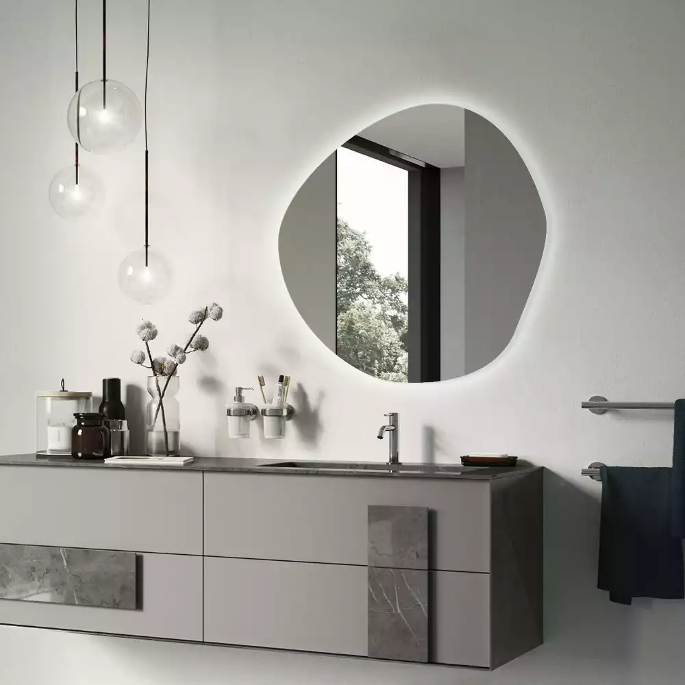 Miroir asymétrique led mur