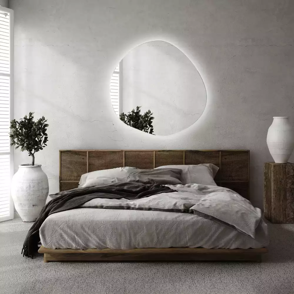 Miroir asymétrique led mur