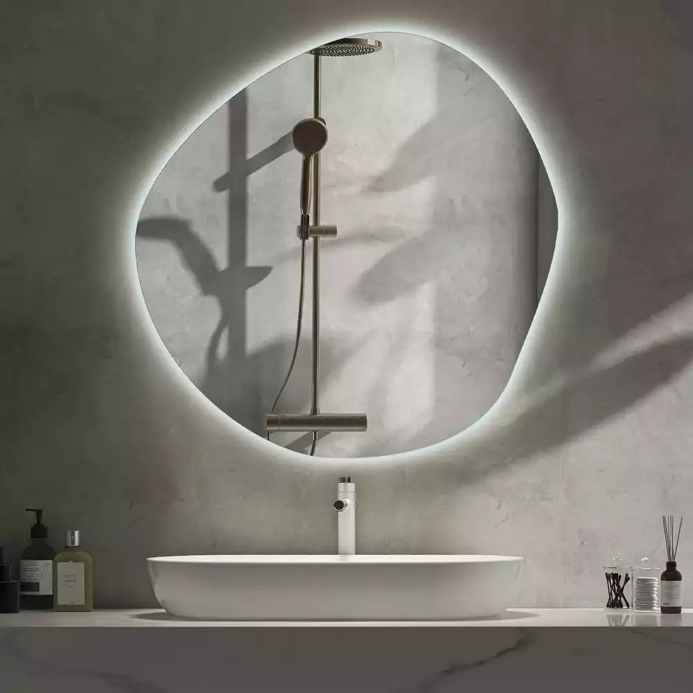 Miroir asymétrique led mur